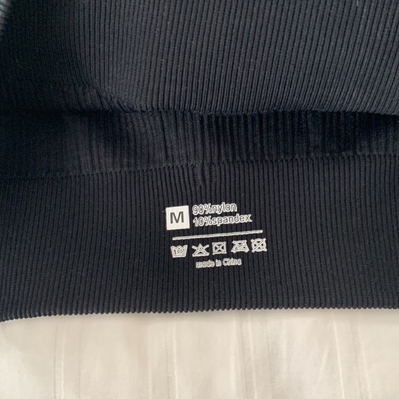 Black Ribbed One-Shoulder Top and Bottom Coord Set - Picture 5 of 8